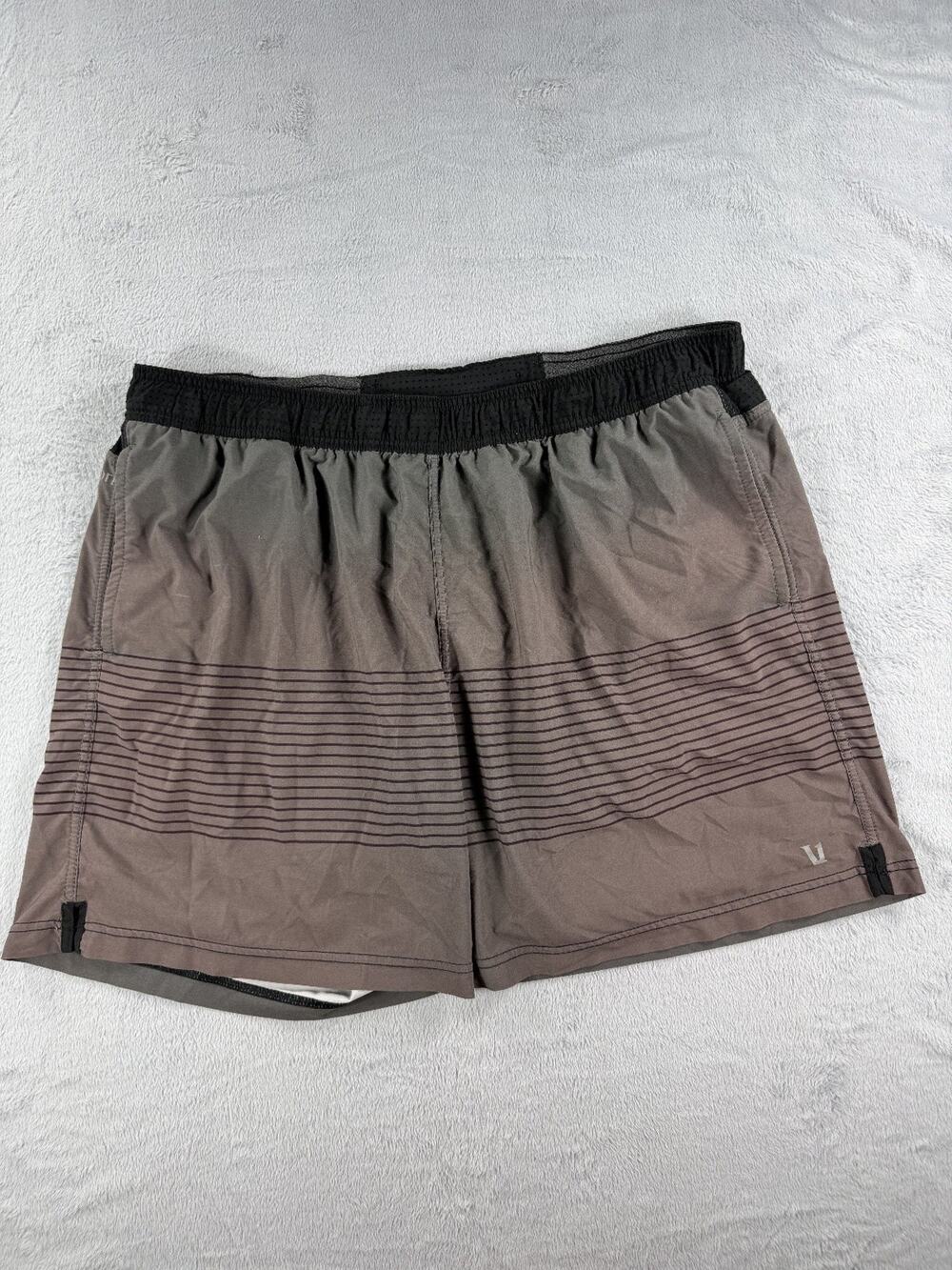 Vuori Mens XXL Rush Shorts Lined Athletic Running Training Gym Brown Gray